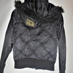 ST2BSM - HUSTLER HARDCORE WOMAN'S COAT Sz M Vest Jacket Woman's Bomber Jacket